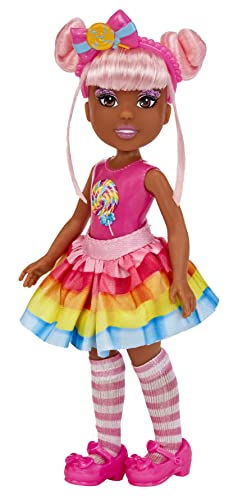 Mga Entertainment Dream Bella Little Candy Princess Jaylen, Lollipop Scented 5.5" Doll With Scratch 'N Sniff Tag, Long Pink Hair, Headband, Rainbow Skirt, 4 Fashion Accessories, Gift For 3-8 Years #TOP1