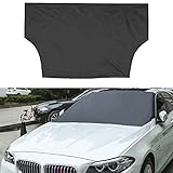 Portátil y plegable: la funda para la nieve es un material suave que se puede doblar y colocar en el coche y llevarlo con usted. El tamaño de la cubierta de la ventana es de 210 * 125 * 145 cm. El parabrisas está completamente cubierto, incluidos los limpiaparabrisas, adecuado para la mayoría de los automóviles y SUV. Proteja mejor el parabrisas del automóvil de las heladas y la nieve.