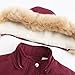 YFFUSHI Wintermantel Damen Warm Dicker Winterparka mit Fellkapuze Fell Kapuze Outdoor Jacke Mantel Oversized für Winter,Rot,XL