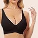 Black Jelly Bras for Women Deep V No Underwire Seamless Jelly Push Up Bra Bralettes Womens Bras No Underwire Plus Size Fashion Trendy Cozy Lightweight Cute Women's Clothes Winter 2026