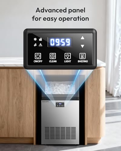 Image of EUHOMY Commercial Gourmet Ice Maker Machine,100lbs /24H, Under Counter Ice Maker with 33lbs Storage, Non-Clumping Design,24pcs Hat Cubes Per Cycle, Freestanding Ice Maker for Home /Bar /Cafe /Restaurant