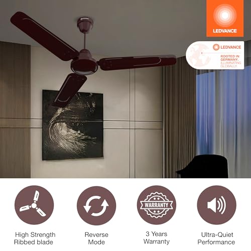 Image of LEDVANCE Aero Master Neo Bldc Fans Ceiling 1200mm with Remote | Ceiling Fan for Living Room | 5 Star Ceiling Fan | 50% Energy Saving | 100% Copper Winding | Reverse Mode | 3 Year Warranty - Brown