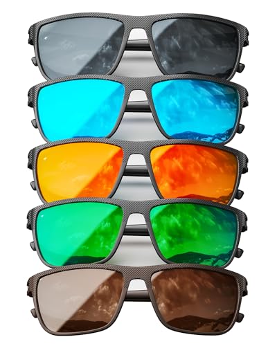 Sunglasses-Men Polarized Mens Sunglasses: Classic Women Sun Glasses UV Protection for Fishing Driving Golf 5PACK