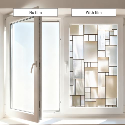 Image of Nuxovilar Sparkle Stained Glass Style Window Film 17.5x39.4 PVC