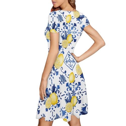 Image of Biyejit Women's Summer Casual Short Sleeve T-Shirt Swing Dress Crew Neck Plus Size S-4XL