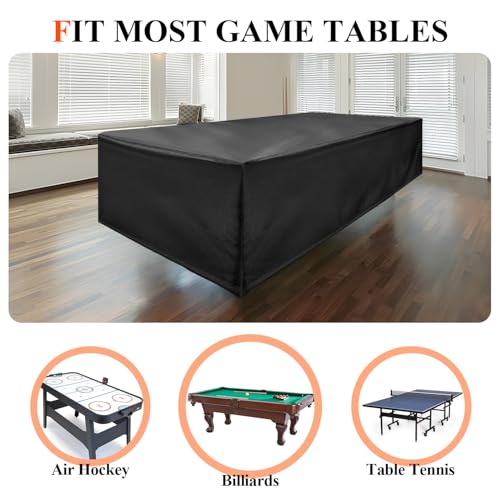 【2025 Upgraded Fabric】Saking Pool Table Cover, 6/7/8/9 Ft Heavy Duty Billiard Table Cover Indoor & Outdoor, Waterproof & Tearproof, 113" L x 61" W x 32" H, (9 Feet, Black) - Image 7