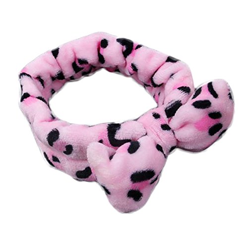 Qingsun Make-up Face Wash Shower Headband,Soft Coral Velvet Style Bow-knot Hair Wrap for Women Girl