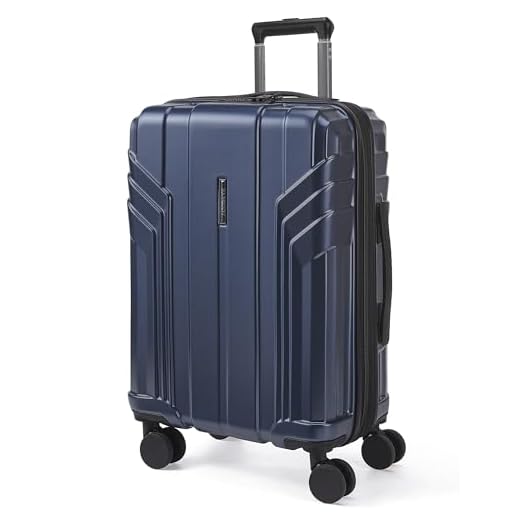 BAGSMART Expandable Carry On Luggage 22x14x9 Airline Approved, 20 Inch Travel Luggage with Spinner Wheels, Lightweight Hard Shell Suitcase Carry on Dark Blue