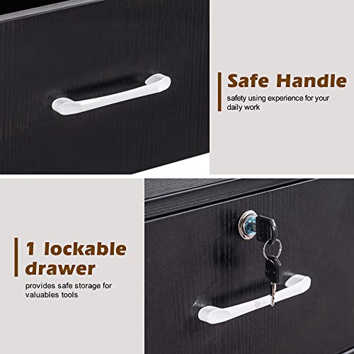Barberpub Beauty Locking Wall Mount Styling Station Barber Beauty Spa Salon Equipment 5012 (Black) #TOP1