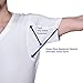 Sweatproof Undershirt For Men, V-Neck, White, Sweat Pads (Medium)