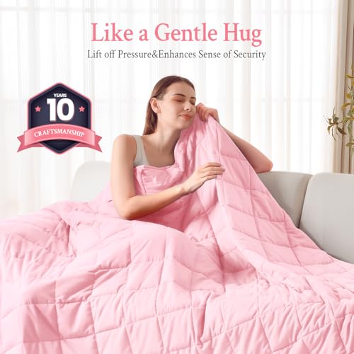 Image of Topblan Weighted Blanket for Adults 20lbs, Soft Cooling Breathable Weighted Throw for Sleeping, Machine Washable Heavy Blanket with Glass Beads for Summer, Sofa Bed, 60 inchx80 inch Queen Size