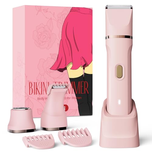 Bikini Trimmer for Women, Dovety 3 in 1 Painless Electric Razors for Women, Rechargeable Pubic Hair...
