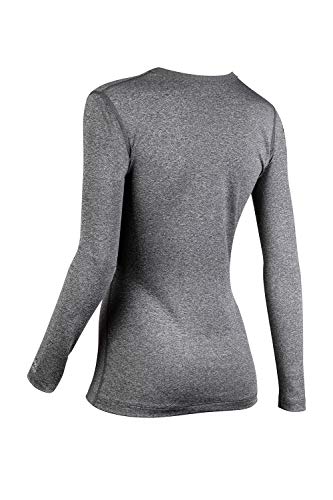 Coldpruf Women's Premium Performance Single Layer Base Layer, Long Sleeve Sun Protection Shirt And Thermal Shirt, Heather Grey, Small #TOP1