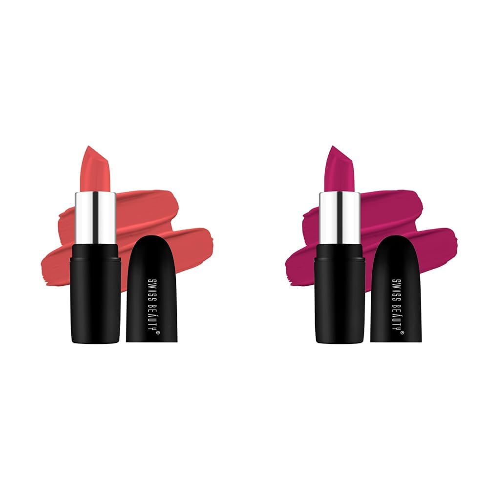 Swiss Beauty Pure Matte Creamy Lipstick | Non-Drying | Highly Pigmented Lipstick | 217 Apricot, 3.8gm| - Girls