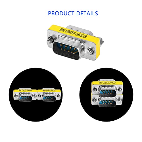 Meiriyfa Db9 Gender Changer D-Sub 9 Pin Rs-232 Connector Serial Port Cable Coupler Adapter For Serial Applications-4Pcs (Male To Male) #TOP1