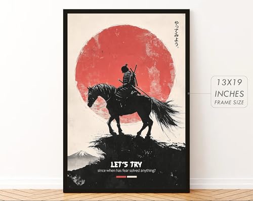 Image of Gamya Framed Japan Samurai Theme Motivational Quote Posters For Office, Living Room, Bedroom Wall Decor - Aesthetic Room Decor (13x19 Inches) (BF (SAM2))