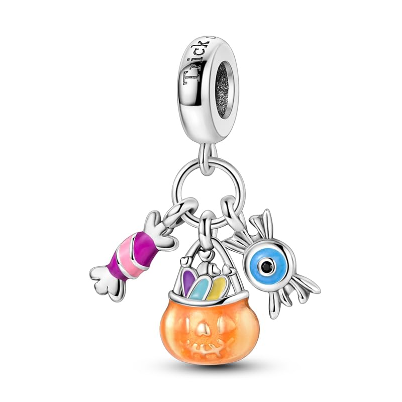 TCZNAF Halloween Charms Familie Anhänger Compatible with Pandora für Armband Bead Charm für Damen