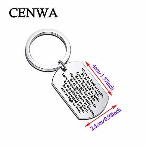 Image of CENWA Work as hard as Leslie Be as kind as Ann Keychain Funny Fans Gift