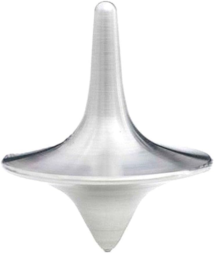 Gammaeon Metal Spinning Top, Portable Desktop Vintage Totem, Silver, Youth Adult, mini - Image 4