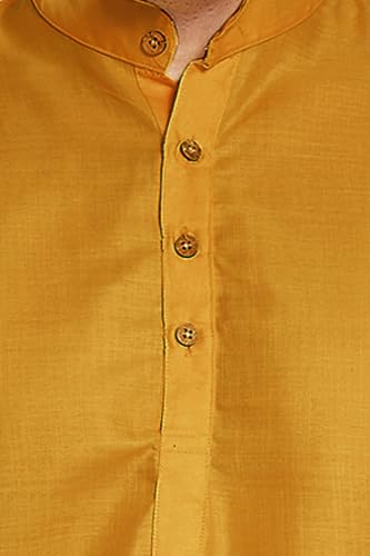 Image of DIVISIVE Men's Plain Cotton Blend Linen Slim Fit Kurta Pyjama Set