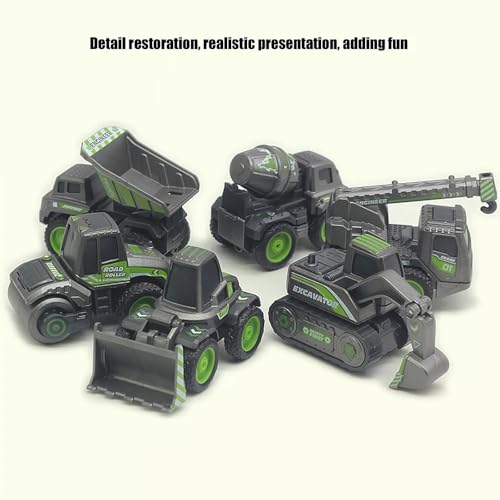 Image of Metal Team Car Unbreakable Engineering Automobile Construction Car Toys Set for Children Kids (Engineering Construction Set -Green)