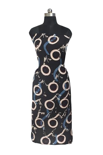Image of Ethnics of Kutch Womens's Ajrakh Modal Silk Natural Dye Hand Block Print Unstitched Kurta Fabric
