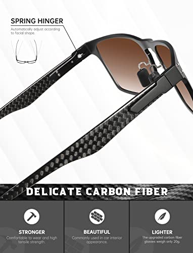 Image of ANYLUV Mens Sunglasses Polarized Upgraded Carbon Fiber Temple Sun Glasses Fashion Driving with UV Protection