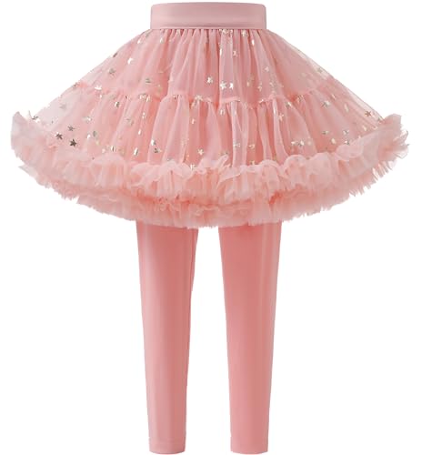 Girls Leggings with Tutu Skirt Footless Pants Tulle Ruffle Twinkle Star Skirt Leggings 1-10 Years