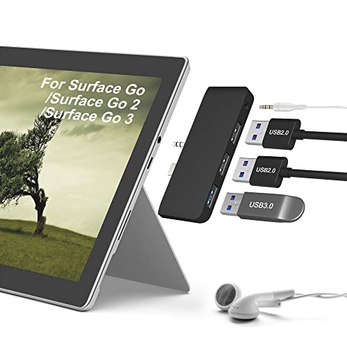Surface Go USBハブドッキングステーション Surface Go/Surface Go2/Surface Go3用アクセサリー Surface Go USBアダプター USB3.0付き USB2.0ポート 2X 3.5mmイヤホンジャック