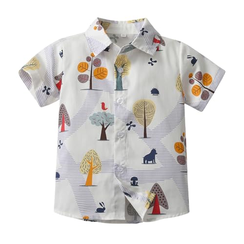 Kids Hawaiian Shirt Toddler Boys Button Down Shirt Short Sleeve Tropical Shirts Summer Beach Shirt for Boys Vacation