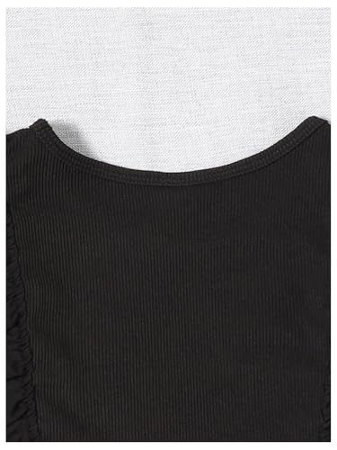 Floerns Girl's Ruffle Trim Sleeveless Tank Tops Crew Neck Ribbed Knit Summer Casual Tops4
