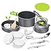 Set Pentole da Campeggio,2-3 Persone Set Stoviglie Campeggio,Portatile Ultraleggero 14-in-1 Kit Camping Cookware con Padelle Piatti Ciotole per Cucina per Barbecue,Campeggio, Arrampicata,Trekking