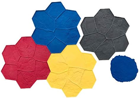 Original Random Stone Concrete Stamp Set by Walttools | Decorative Rock Tile Pattern, Sturdy Polyurethane Texturing Mats, Realistic Detail (8 Piece)