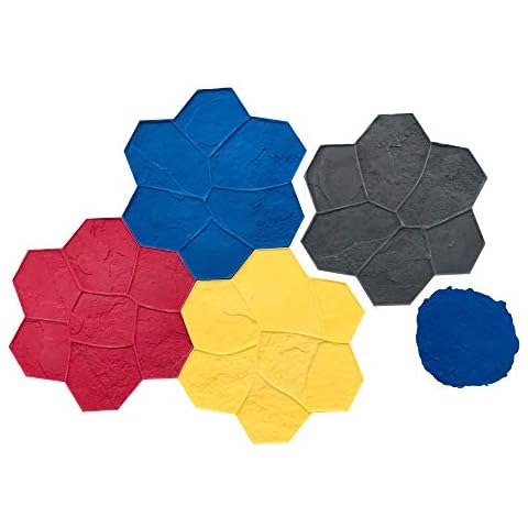 Original Random Stone Concrete Stamp Set by Walttools | Decorative Rock Tile Pattern, Sturdy Polyurethane Texturing Mats, Realistic Detail (11 Piece) Cover