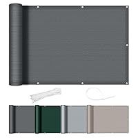 AXT SHADE Balkon Sichtschutz Wetterfest 90x500cm HDPE Balkonverkleidung Balkonabdeckung Balkonbespannung Blickdichte Windschutz und UV-Schutz mit Kabelbinder für Balkongeländer-Anthrazit