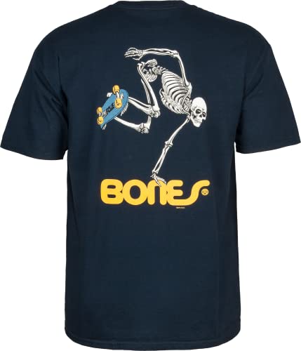 Image of Powell Peralta Skateboard Skeleton T-Shirt, Navy, X-Large
