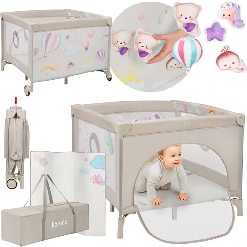 lionelo Box per bambini e Lettino da Viaggio MILLE 2 in 1, 100 x 100 cm, Fino a...