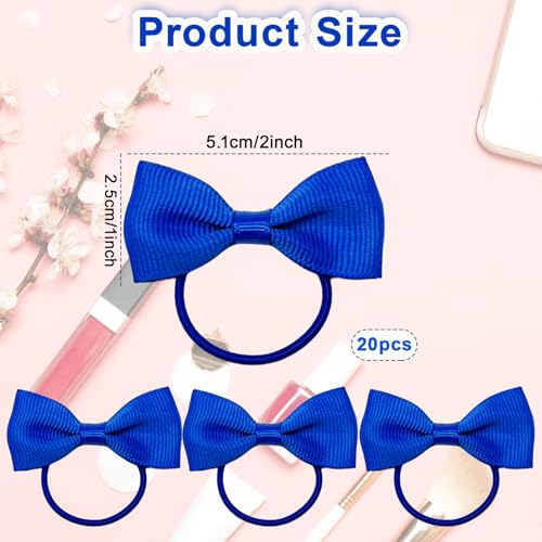 Bliceon 20 Pcs Blue Hair Accessories Set, Girls' Bobbles, Bows, School Bands, Blue Ribbon Headbands, Clips, Elastic Hairbands - Image 2