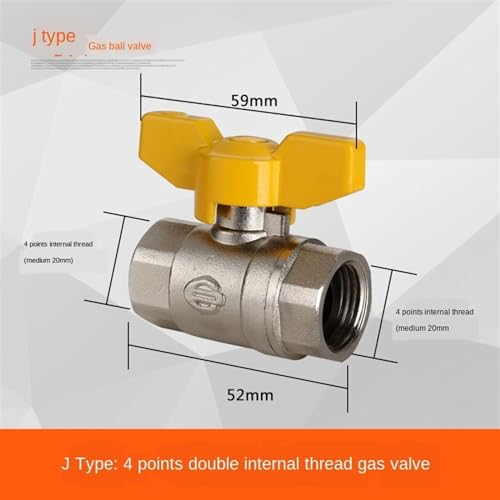 Válvula de bola de cobre para gas combustible con roscas mixtas e interruptor manual 3