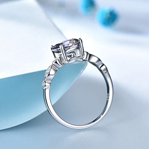 Ginger Lyne Collection Mystic Topaz Lab Created 8mm Sterling Silver Engagement Statement Ring4
