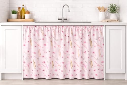Image of Barebeauty Premium Printed Kitchen Sink Curtain | Kitchen Under Sink Curtain | Decorative Cabinet Cover | Washable & Dustproof | Modern Curtain (2, Design-4)