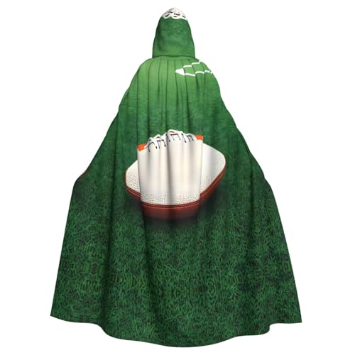 YYHWHJDE Capa con capucha de calidad para adultos, diseño de pelota de rugby blanca, adecuada para Halloween, disfraces de cosplay, Navidad