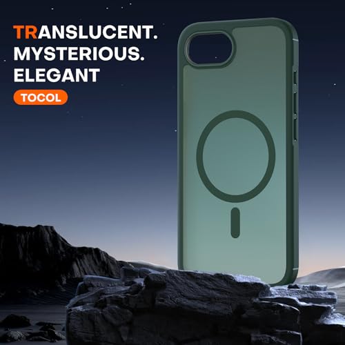 Image of TOCOL for iPhone 17e Case, Compatible with Magsafe, Military Drop Protection, Slim Translucent Matte Shockproof for iPhone 17 e Case 6.1 inch (Alpine Green)