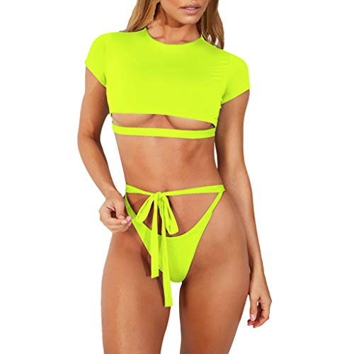 Darringls Traje de baño,Mujer Bañador Deportivo Traje de Natación Traje de Baño para Mujer Color sólido Bikini Dividido Conjunto