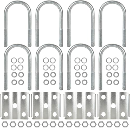 2 Sets Trailer U Bolt Kit for 3500 lbs, 2-3/8