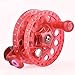Yiju Fly Fishing Reel No Bearing Pp Structure for Ice Fishing V Groove Spool Accessory Simple Assembly Sturdy Dia 2.4inch, Red