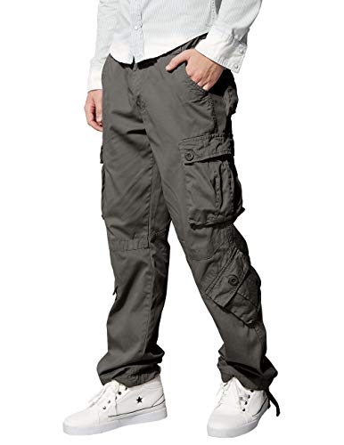 Image of Match Men's Wild Retro Multi-Pockets Utility Casual Cotton Cargo Trousers #3357