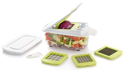 Brieftons QuickPush Food Chopper: Strongest & 200% More Container Capacity, 30% Heavier Duty, Onion Chopper, Kitchen Vegetable Dicer, Fruit and Cheese Cutter, with 3 Dicing Blades & Keep-Fresh Lid - Thumbnail 3