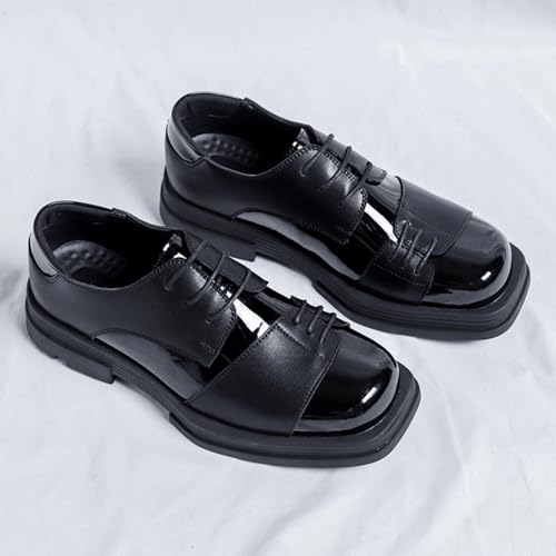 Men's Square - Toe Leather Dress Shoes, Stylish Formal Footwear - Fashionable for Business Meetings, Evening Events & Daily Commutes3
