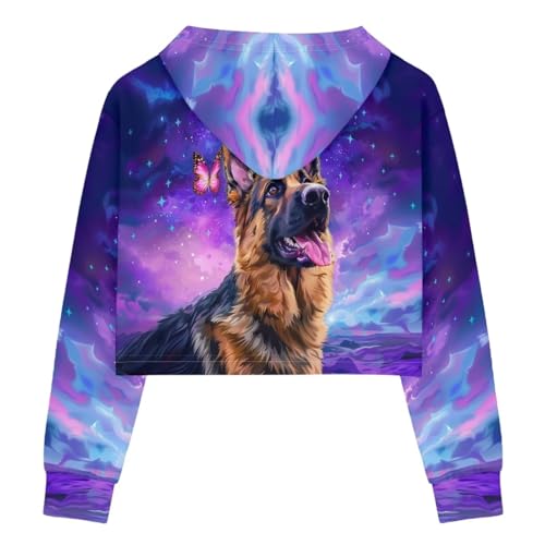 DISNIMO Girls Crop Top Hoodies Size 5-14 Kids Youth Long Sleeve Hoodie Hooded Sweatshirt Pullover2